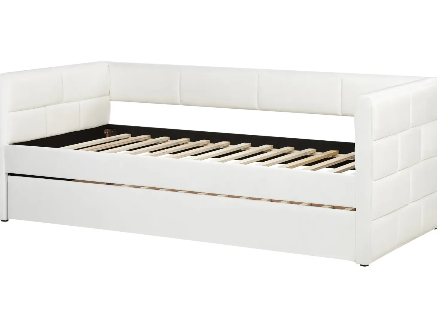 Udtræksseng Velour CHAVONNE 90 x 200 cm Cremehvid