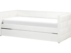 Udtræksseng Velour CHAVONNE 90 x 200 cm Cremehvid