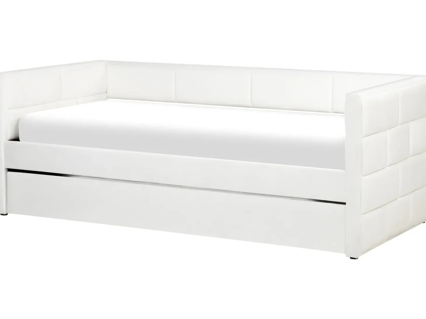 Udtræksseng Velour CHAVONNE 90 x 200 cm Cremehvid