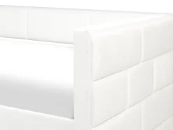 Udtræksseng Velour CHAVONNE 90 x 200 cm Cremehvid