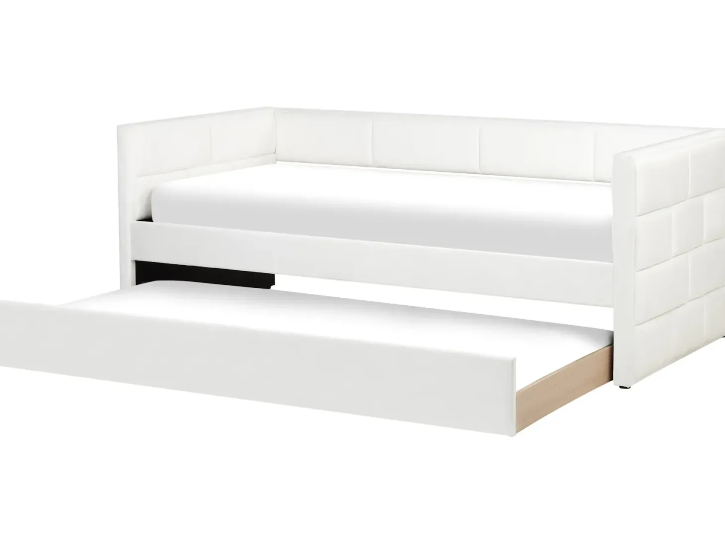 Udtræksseng Velour CHAVONNE 90 x 200 cm Cremehvid