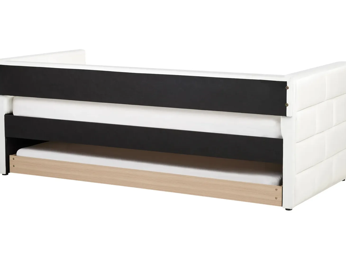 Udtræksseng Velour CHAVONNE 90 x 200 cm Cremehvid