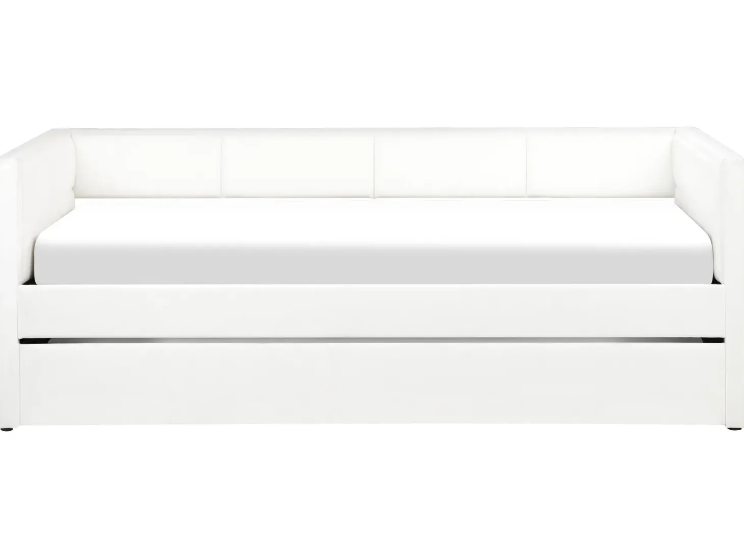 Udtræksseng Velour CHAVONNE 90 x 200 cm Cremehvid