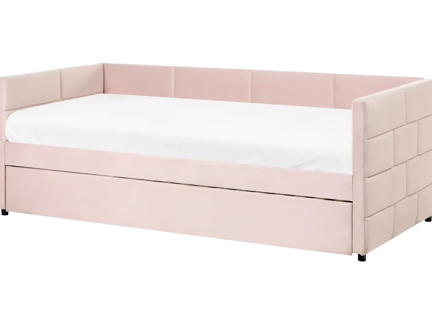 Udtræksseng Velour CHAVONNE 90 x 200 cm Lyserød