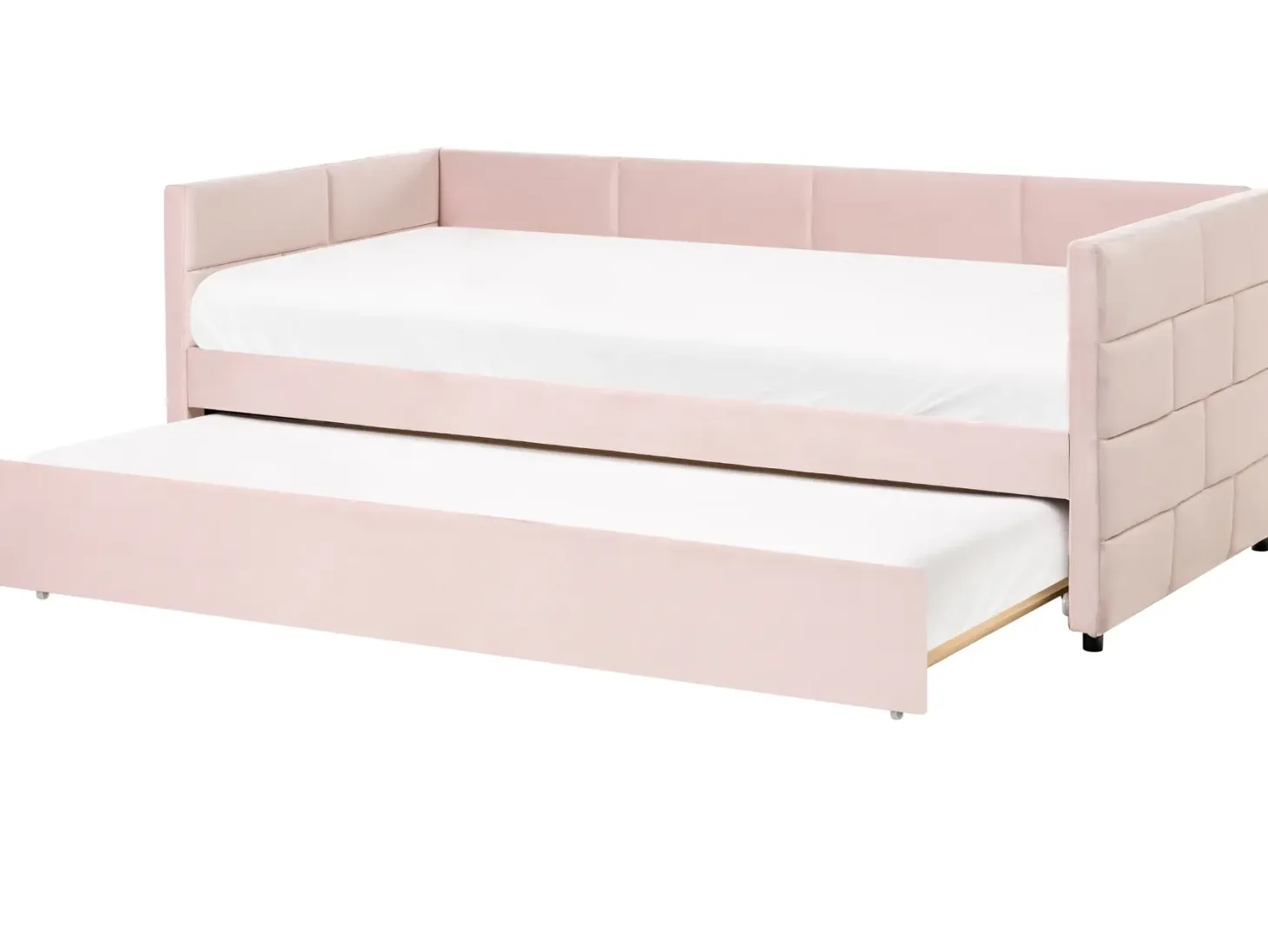 Udtræksseng Velour CHAVONNE 90 x 200 cm Lyserød