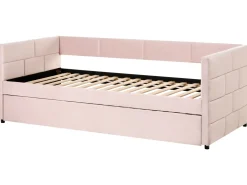 Udtræksseng Velour CHAVONNE 90 x 200 cm Lyserød