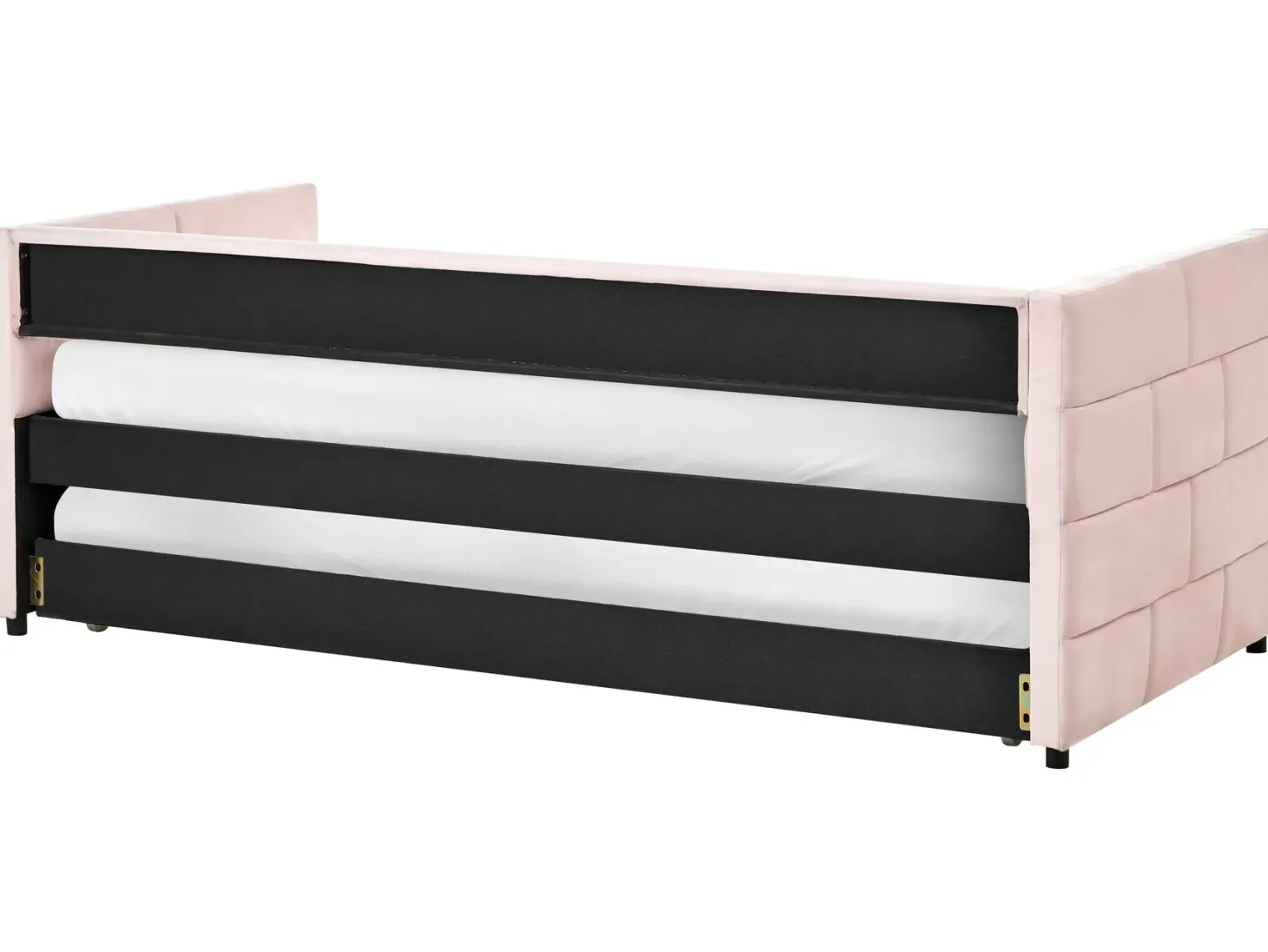 Udtræksseng Velour CHAVONNE 90 x 200 cm Lyserød