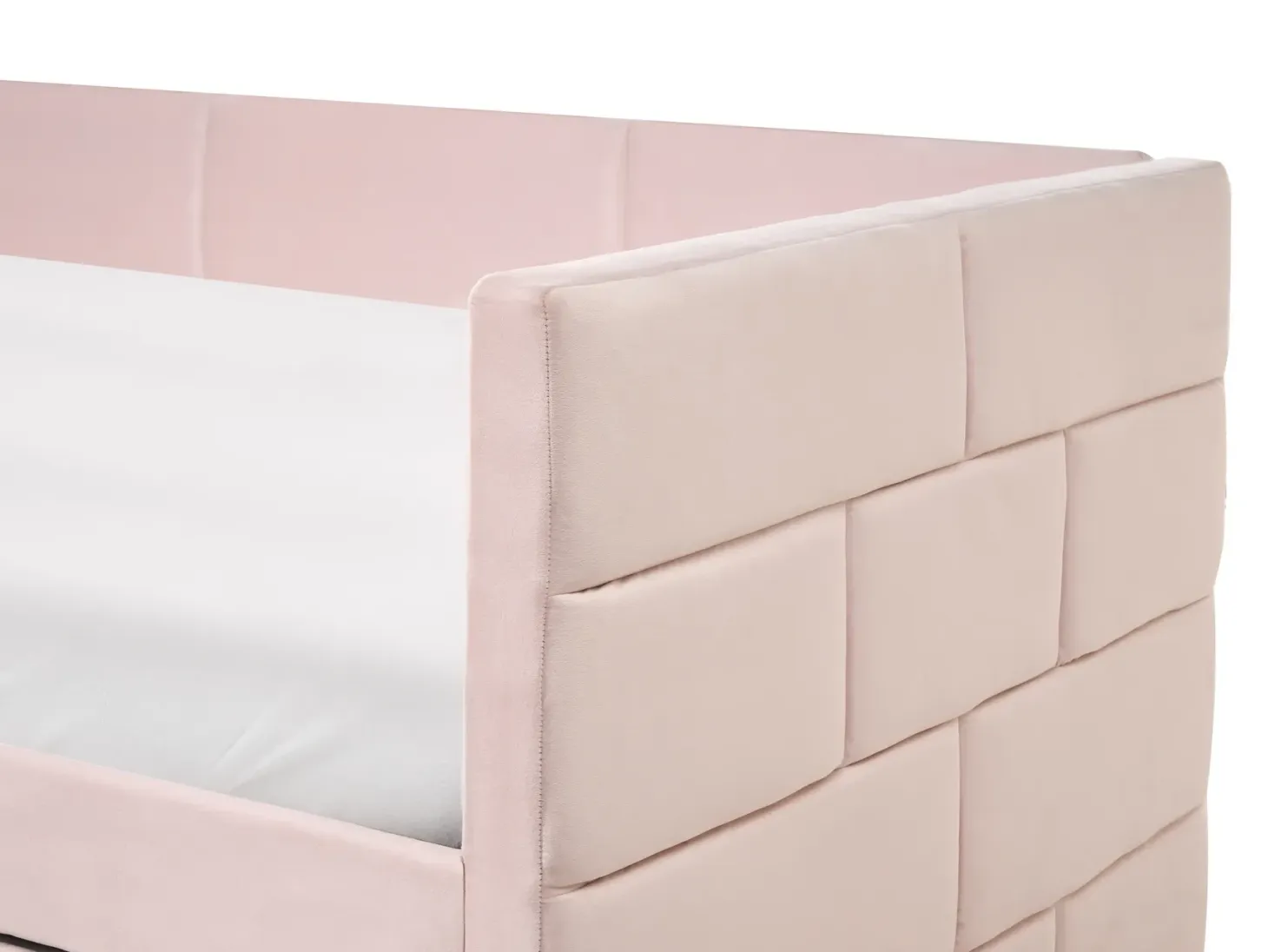 Udtræksseng Velour CHAVONNE 90 x 200 cm Lyserød