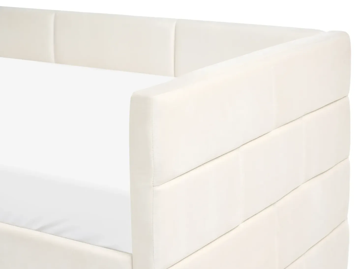 Udtræksseng Velour CHAVONNE 90 x 200 cm Cremehvid