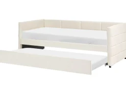 Udtræksseng Velour CHAVONNE 90 x 200 cm Cremehvid