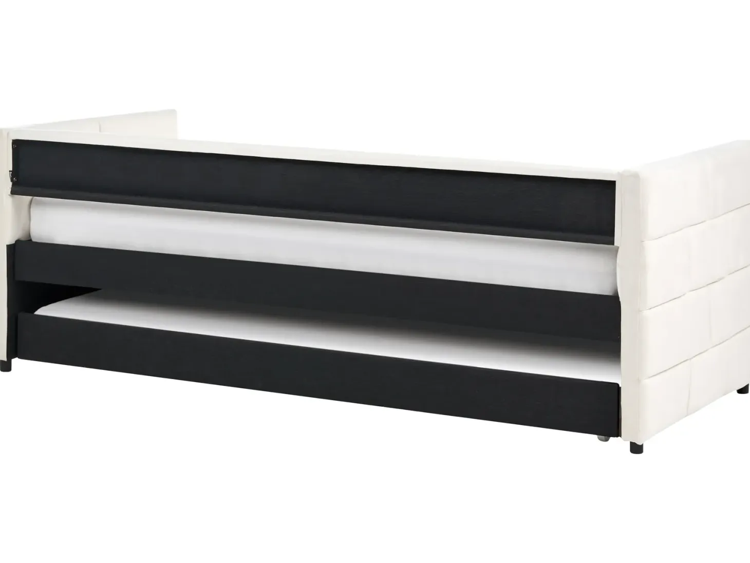 Udtræksseng Velour CHAVONNE 90 x 200 cm Cremehvid