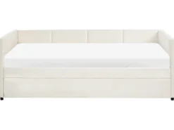 Udtræksseng Velour CHAVONNE 90 x 200 cm Cremehvid