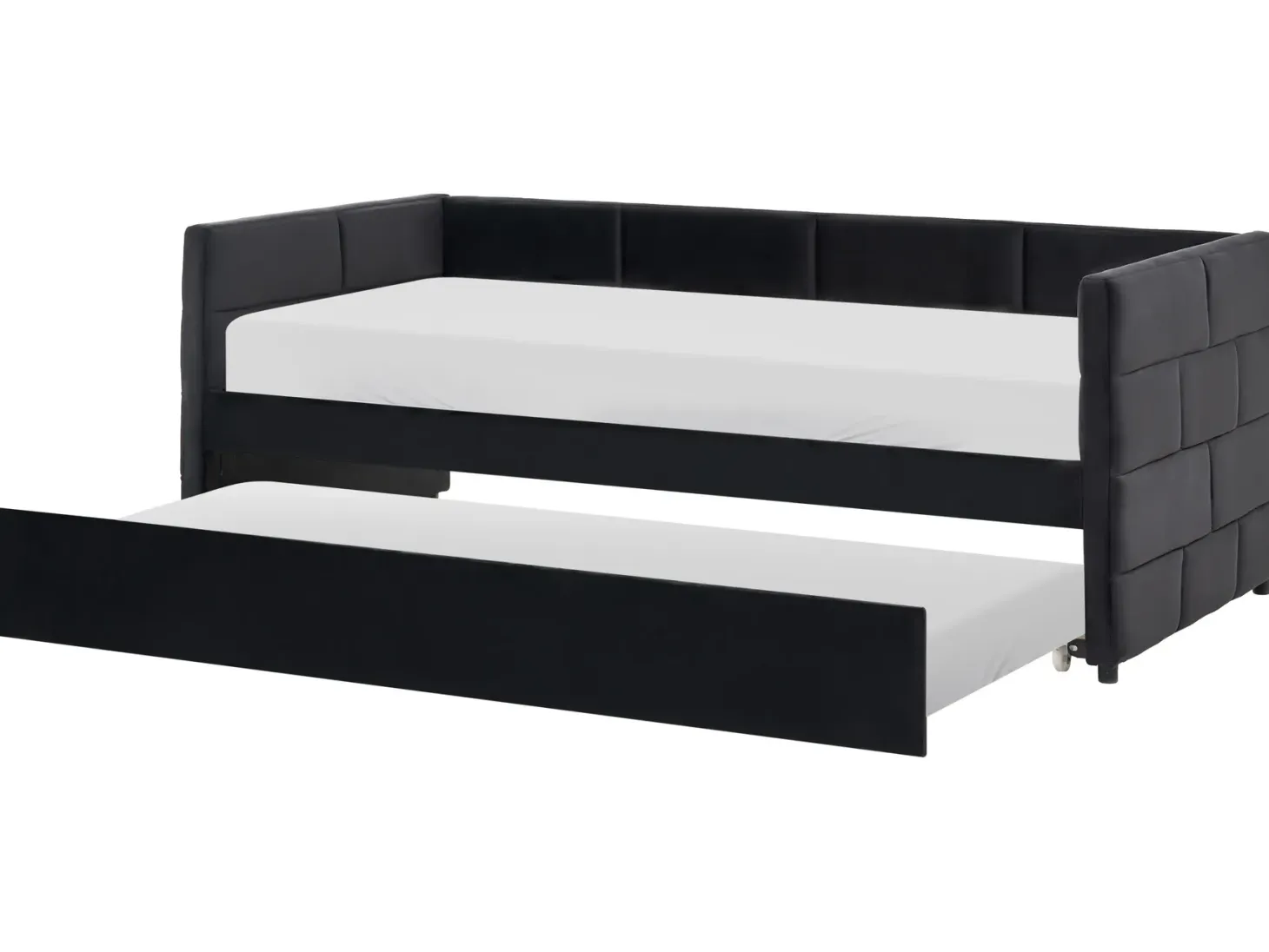Udtræksseng Velour CHAVONNE 90 x 200 cm Sort