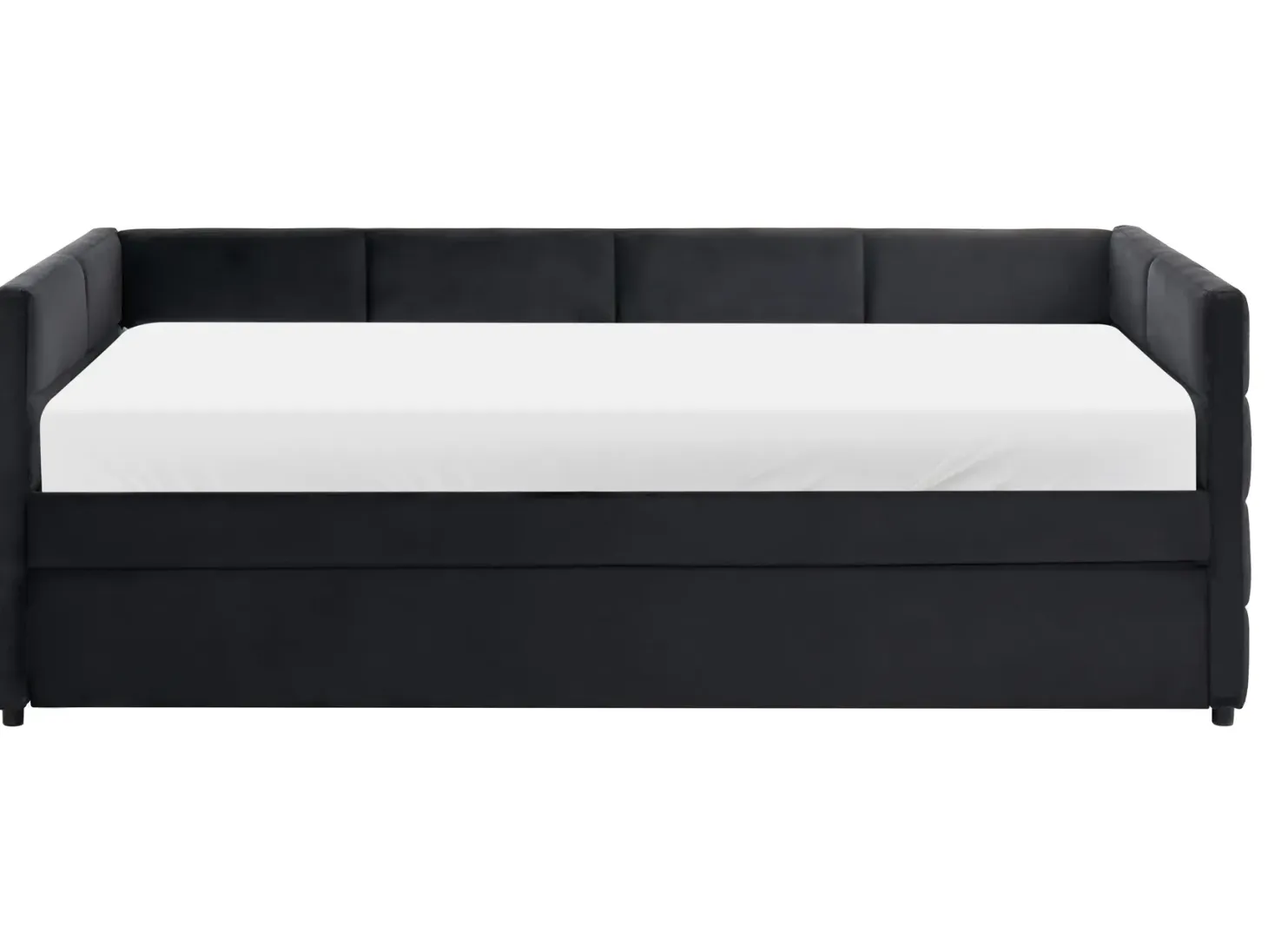 Udtræksseng Velour CHAVONNE 90 x 200 cm Sort