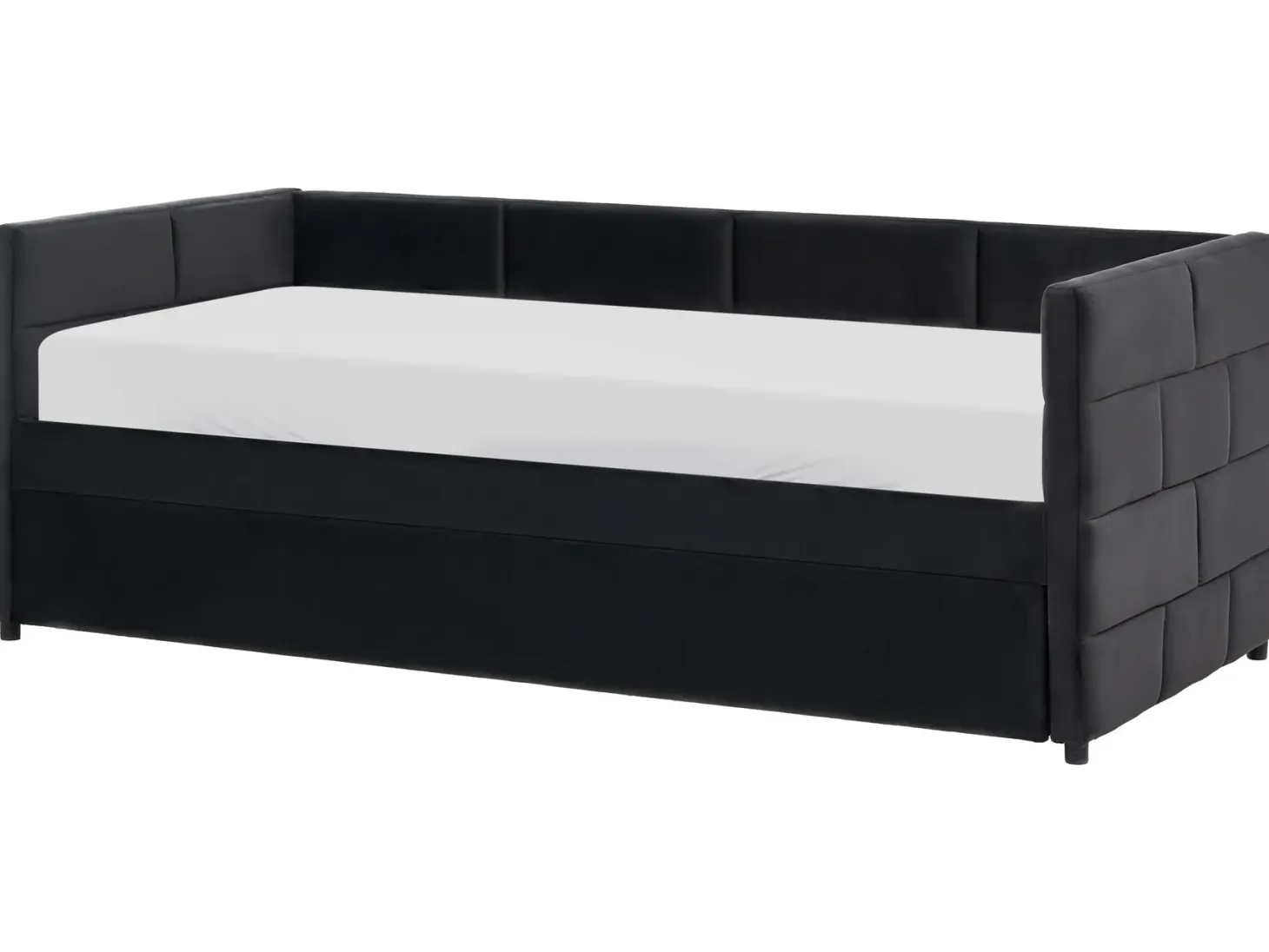 Udtræksseng Velour CHAVONNE 90 x 200 cm Sort