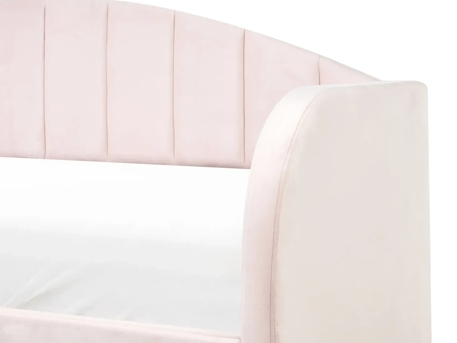 Udtræksseng Velour EYBURIE 90 x 200 cm Pastellrosa