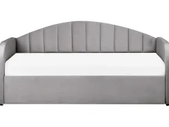 Udtræksseng Velour EYBURIE 90 x 200 cm Grå