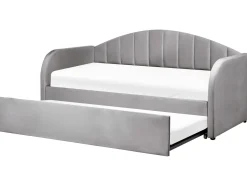 Udtræksseng Velour EYBURIE 90 x 200 cm Grå