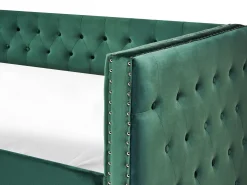 Udtræksseng Velour GASSIN 90 x 200 cm Smaragdgrøn