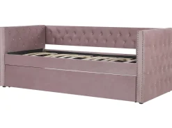 Udtræksseng Velour GASSIN 90 x 200 cm Lyserød