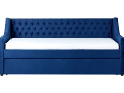 Udtræksseng Velour MONTARGIS 90 x 200 cm Navy Blå