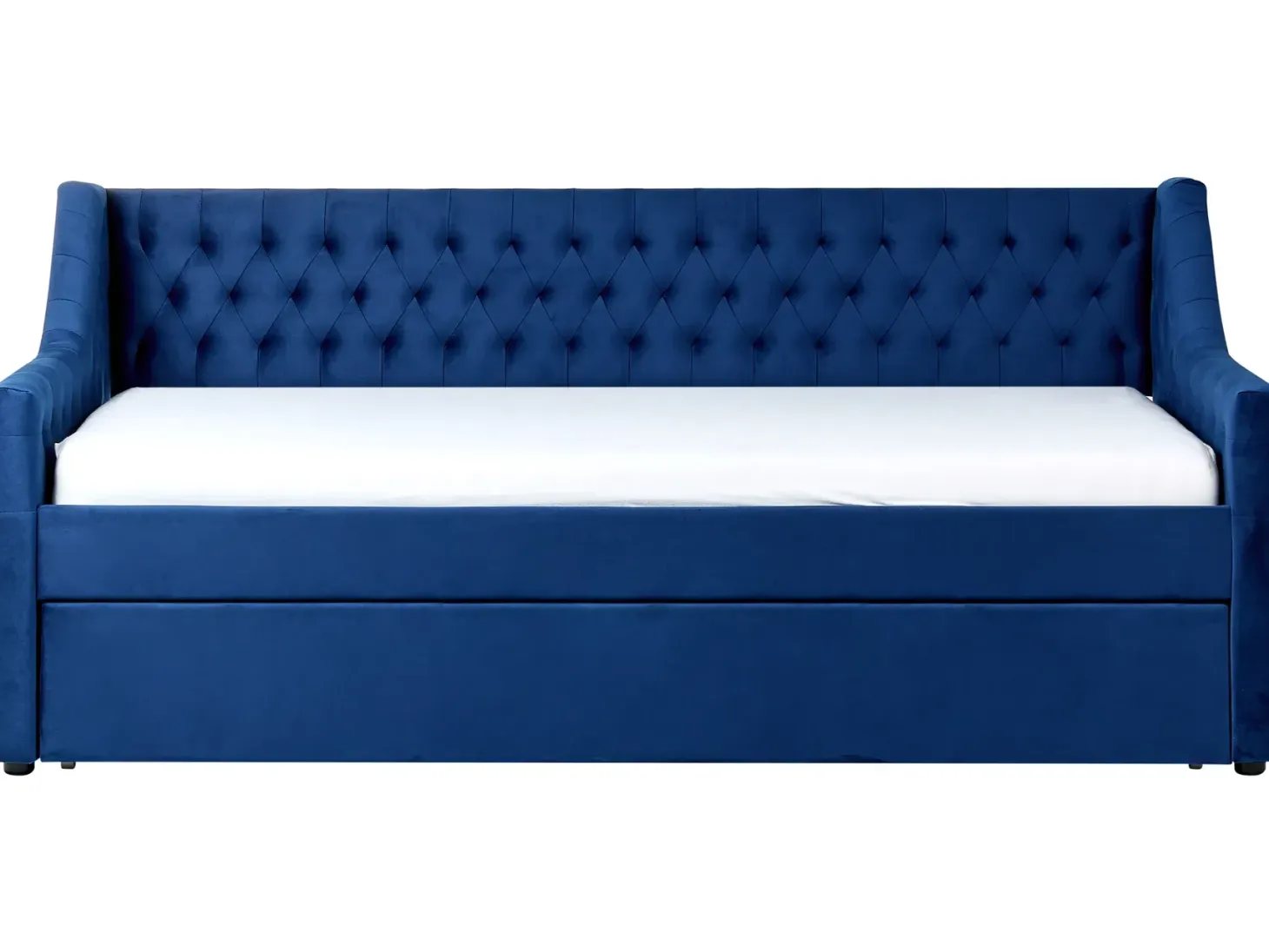 Udtræksseng Velour MONTARGIS 90 x 200 cm Navy Blå