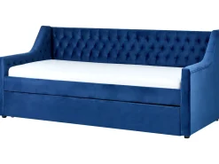 Udtræksseng Velour MONTARGIS 90 x 200 cm Navy Blå