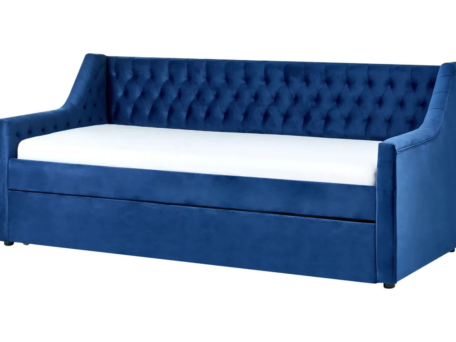 Udtræksseng Velour MONTARGIS 90 x 200 cm Navy Blå
