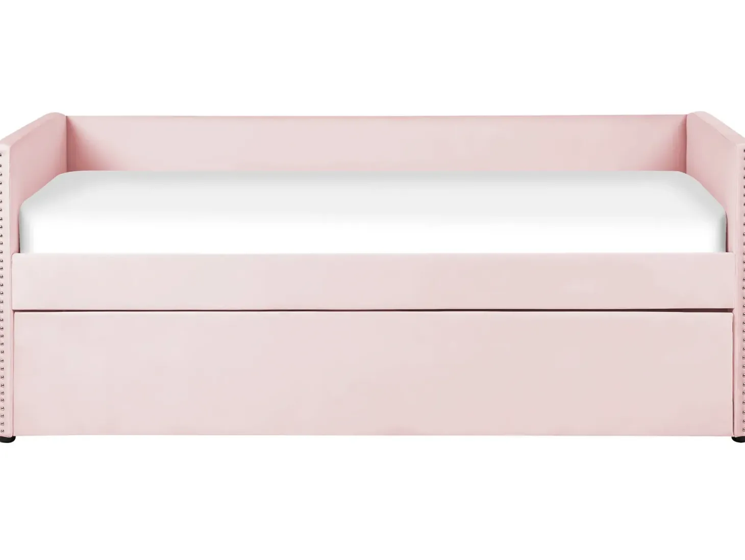 Udtræksseng Velour TROYES 90 x 200 cm Pastellrosa