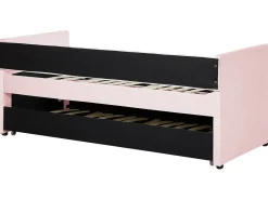 Udtræksseng Velour TROYES 90 x 200 cm Pastellrosa