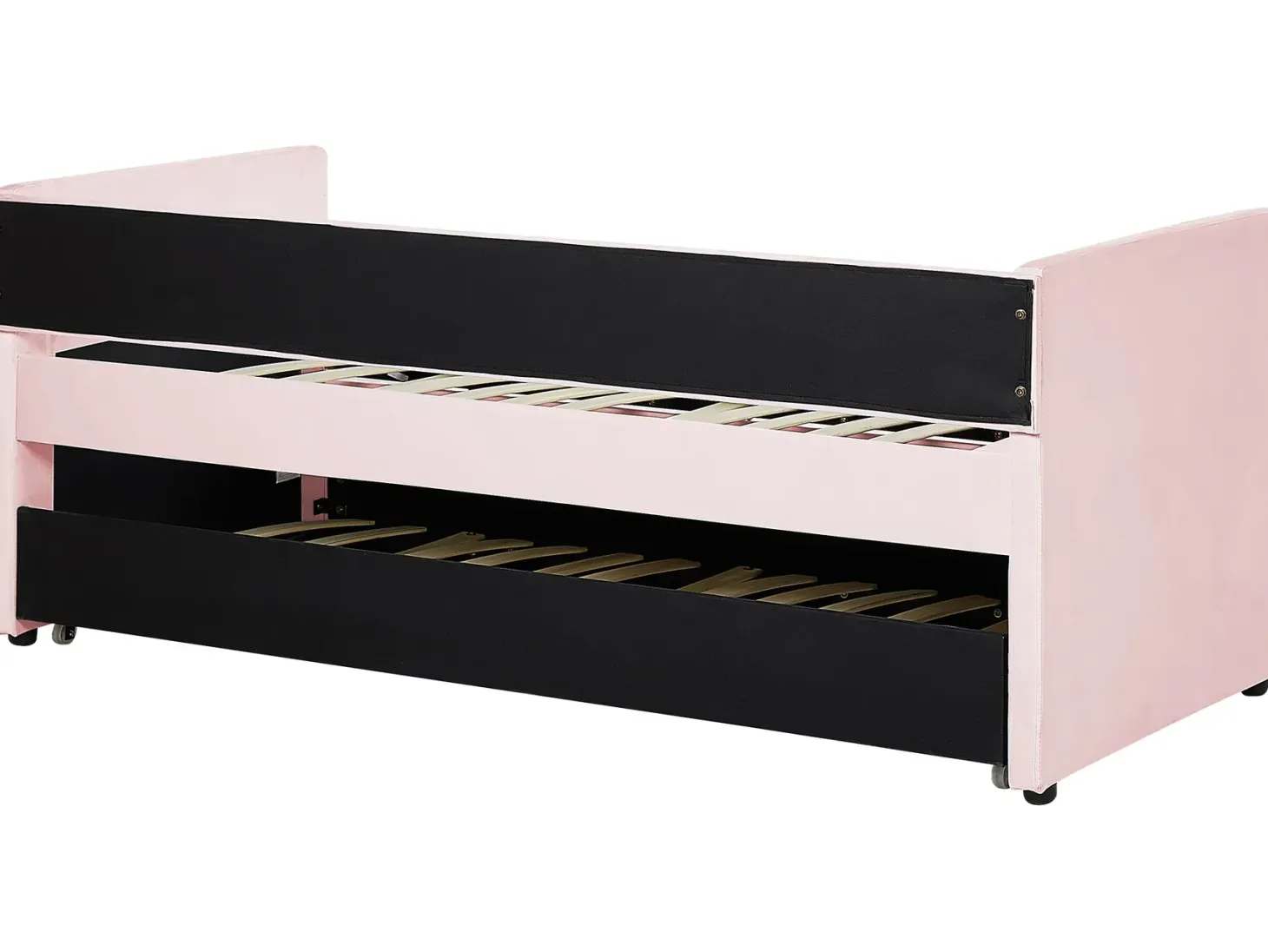 Udtræksseng Velour TROYES 90 x 200 cm Pastellrosa