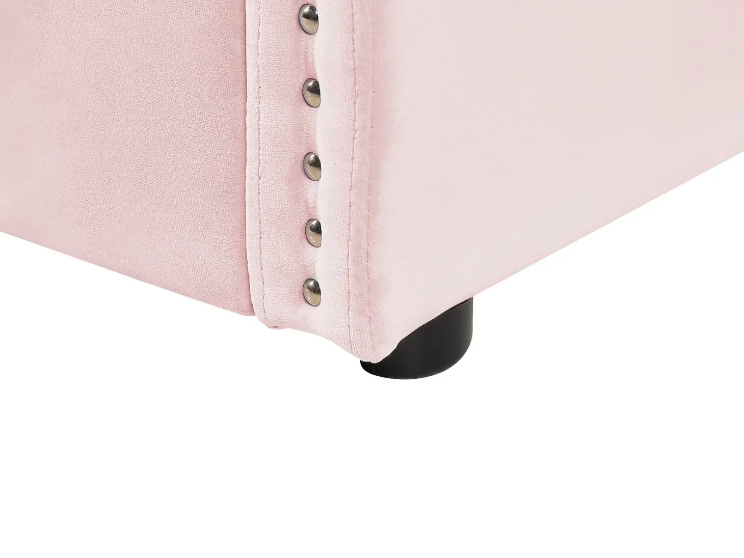 Udtræksseng Velour TROYES 90 x 200 cm Pastellrosa