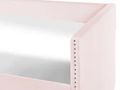 Udtræksseng Velour TROYES 90 x 200 cm Pastellrosa
