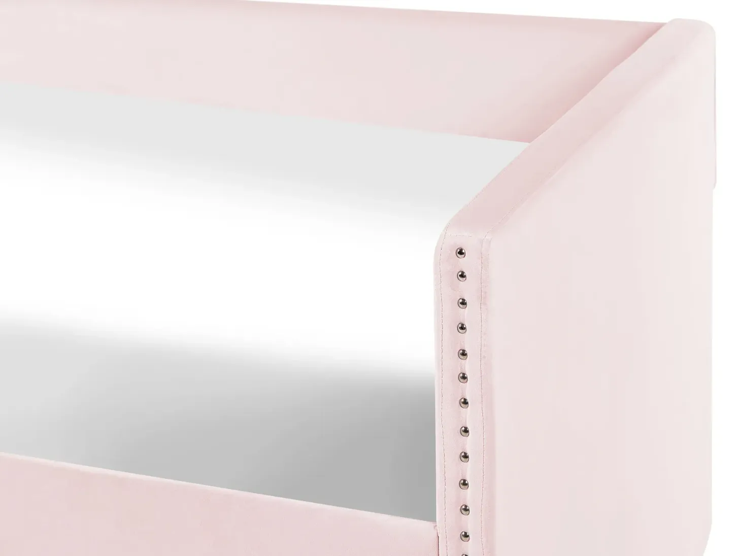 Udtræksseng Velour TROYES 90 x 200 cm Pastellrosa
