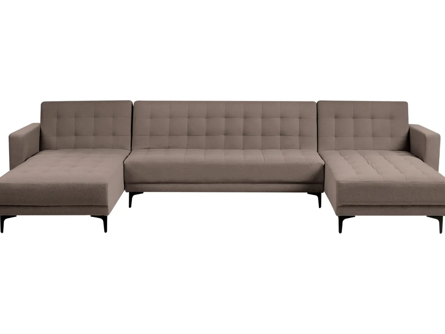 U-formet sovesofa 5 personers ABERDEEN Brungrå
