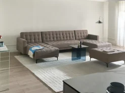U-formet sovesofa 5 personers ABERDEEN Brungrå