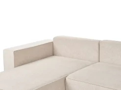 U-formet sovesofa 4 personers VATNE Lys Beige med opbevaring