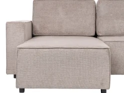 U-formet sovesofa 4 personers VATNE Lysebrun med opbevaring