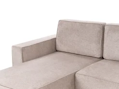U-formet sovesofa 4 personers VATNE Lysebrun med opbevaring