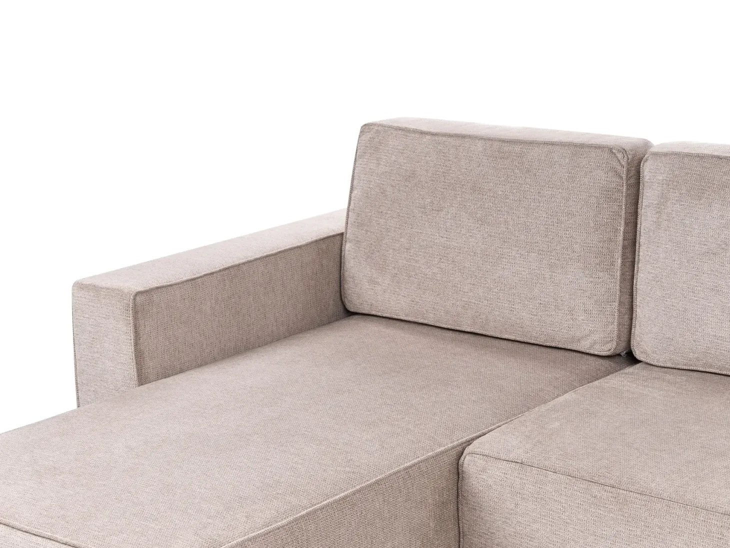 U-formet sovesofa 4 personers VATNE Lysebrun med opbevaring