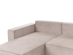 U-formet sovesofa 4 personers VATNE Lysebrun med opbevaring