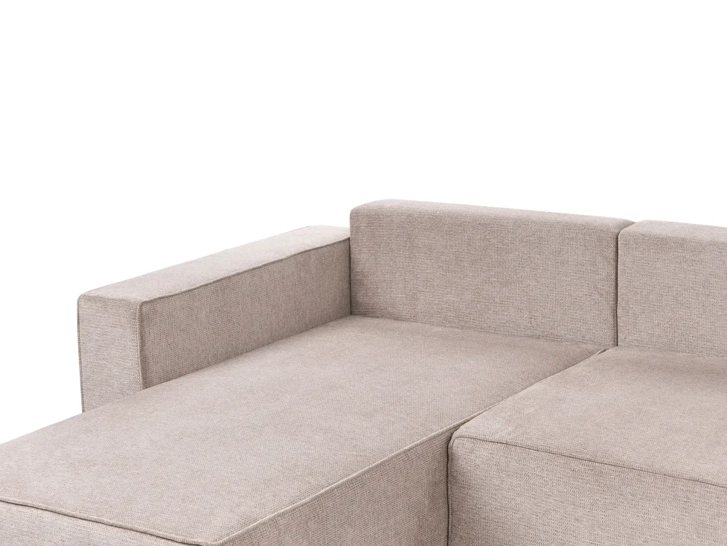 U-formet sovesofa 4 personers VATNE Lysebrun med opbevaring