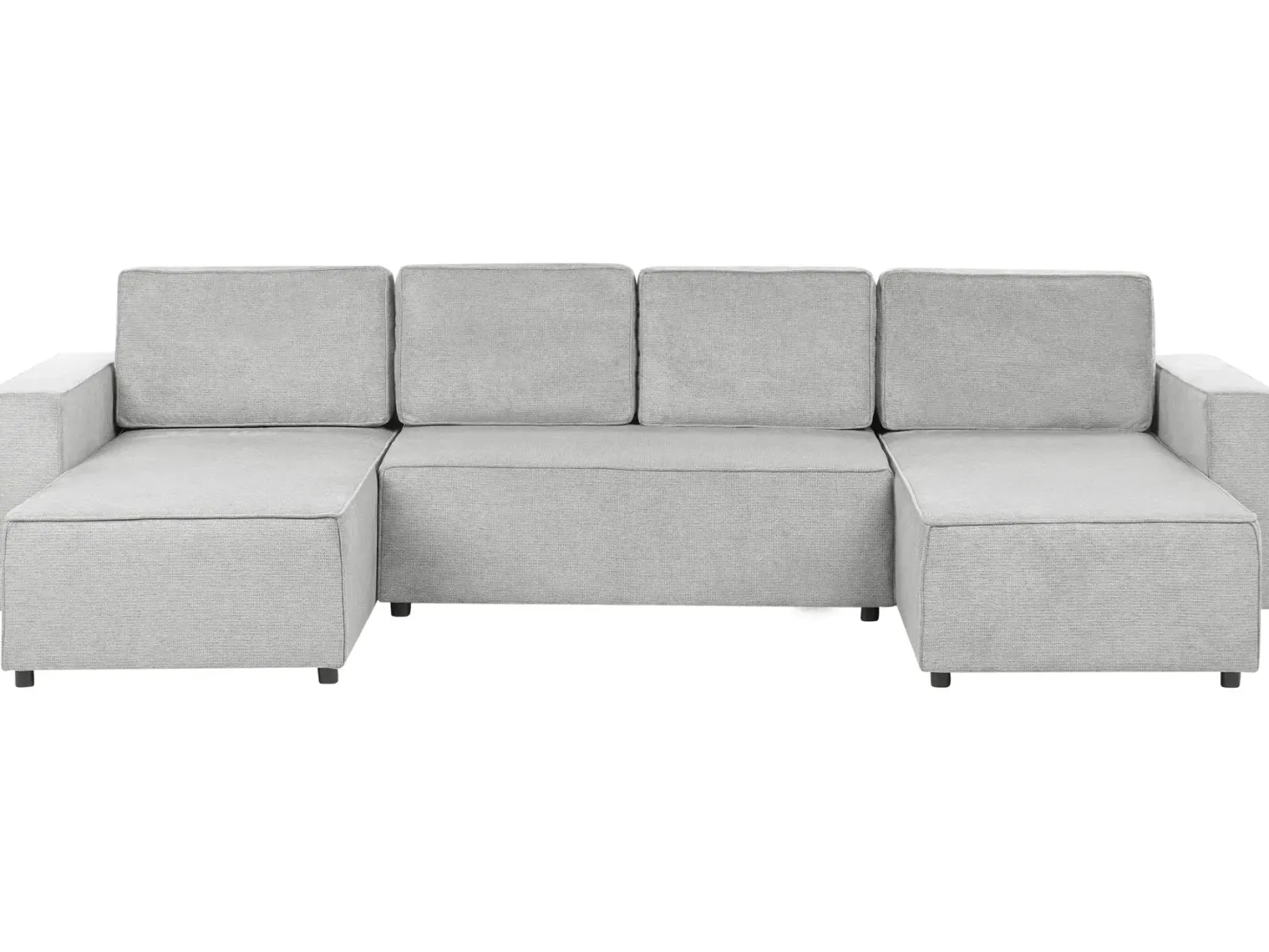 U-formet sovesofa 4 personers VATNE Lysegrå med opbevaring