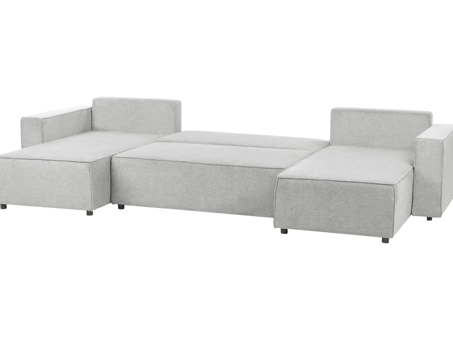 U-formet sovesofa 4 personers VATNE Lysegrå med opbevaring