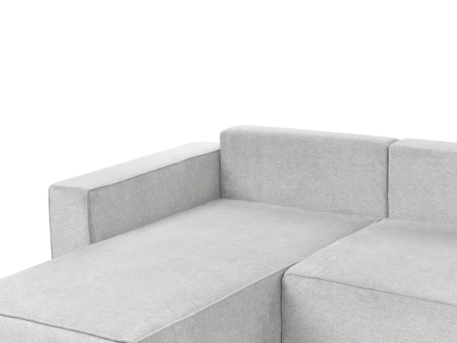 U-formet sovesofa 4 personers VATNE Lysegrå med opbevaring