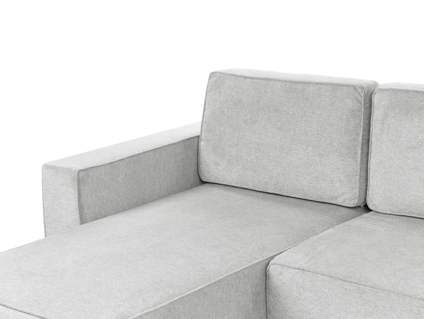 U-formet sovesofa 4 personers VATNE Lysegrå med opbevaring
