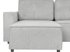 U-formet sovesofa 4 personers VATNE Lysegrå med opbevaring