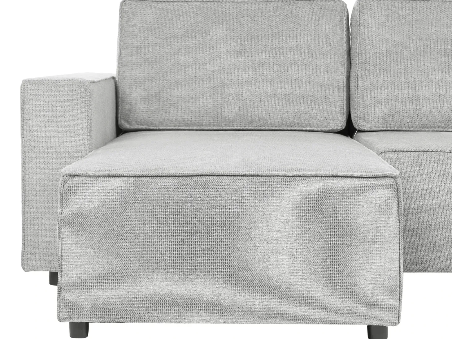 U-formet sovesofa 4 personers VATNE Lysegrå med opbevaring