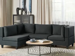 UNSTAD 4 personers Hjørnesofa modul Højrevendt Sort
