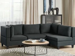UNSTAD 4 personers Hjørnesofa modul Venstrevendt Sort